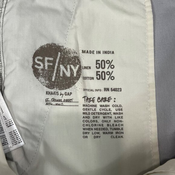 Gap Boyfriend Roll Up Shorts Womens Size 16 Gray Flax Linen Chino Style Shorts - Picture 7 of 9